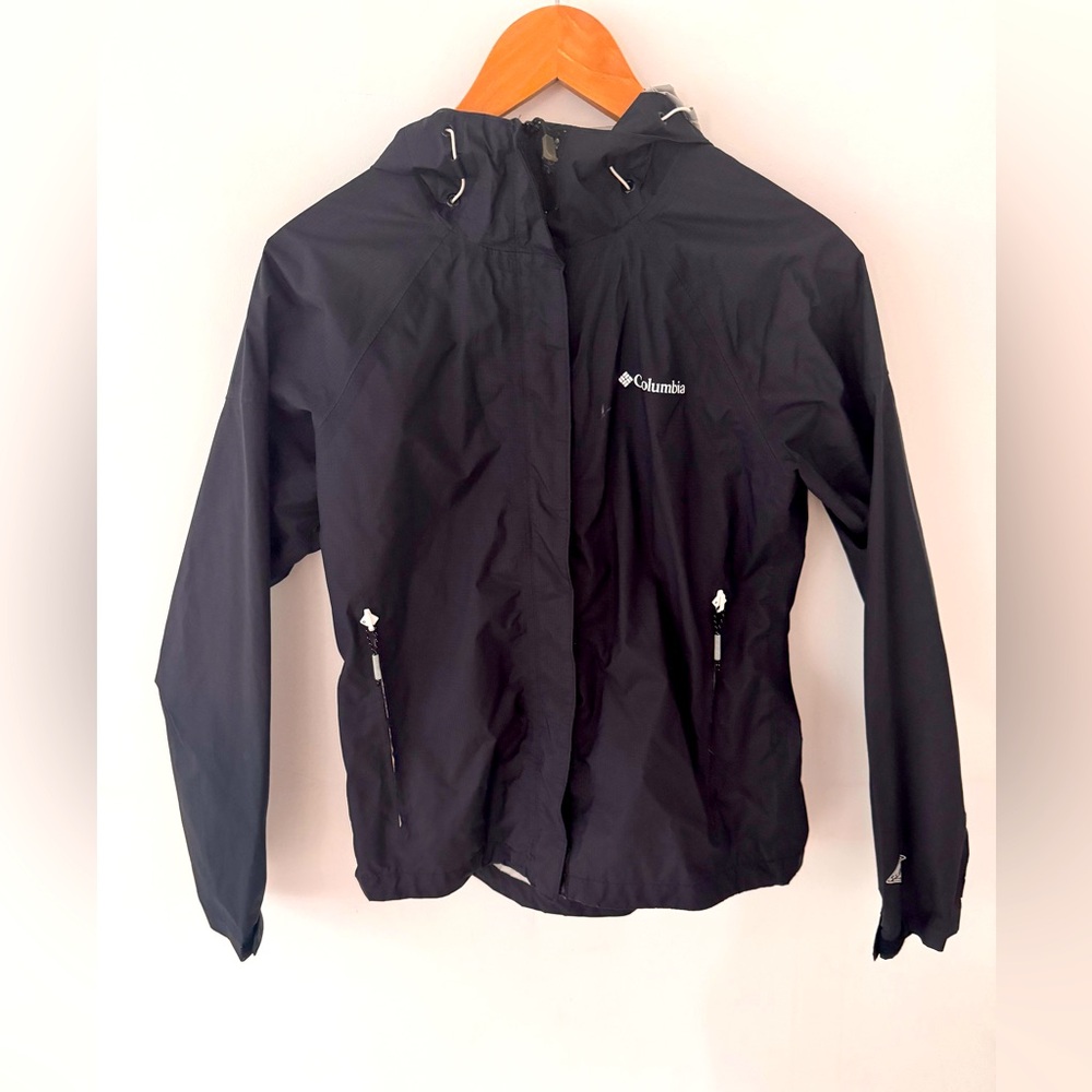Columbia Black Raincoat Water-Resistant Lightweight